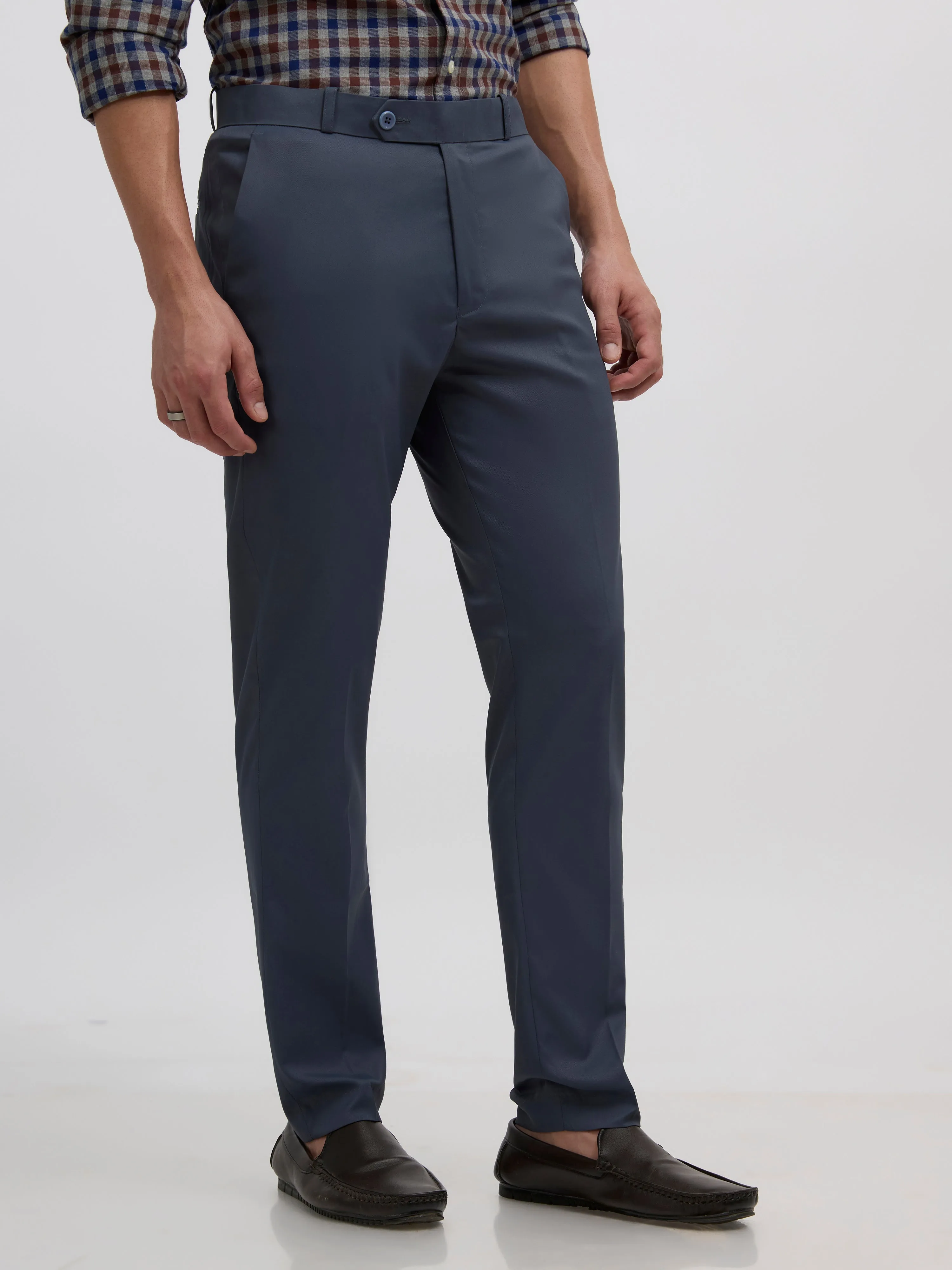Falcon - Skinny fit Formal Pant - Cement Blue