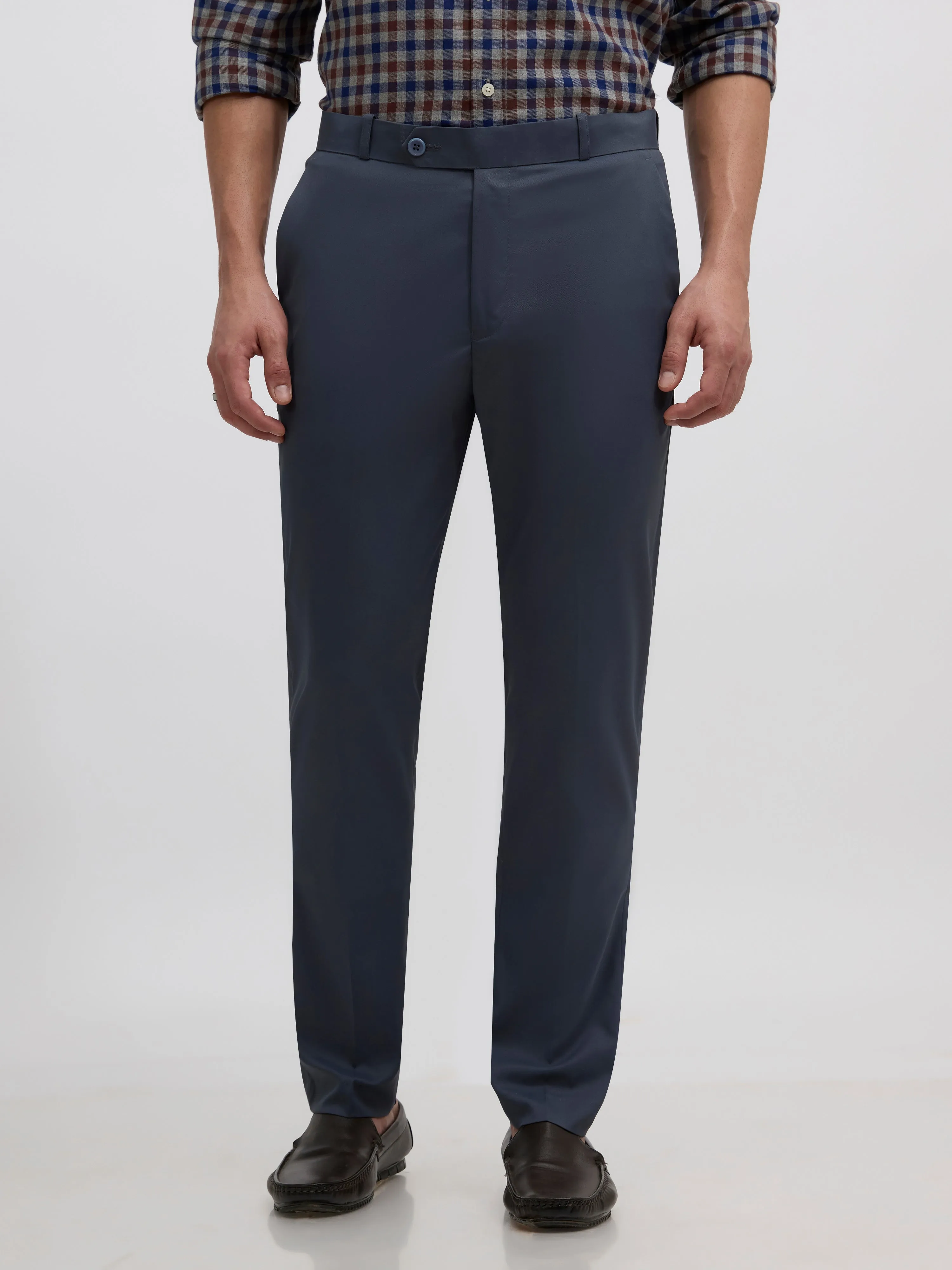 Falcon - Skinny fit Formal Pant - Cement Blue