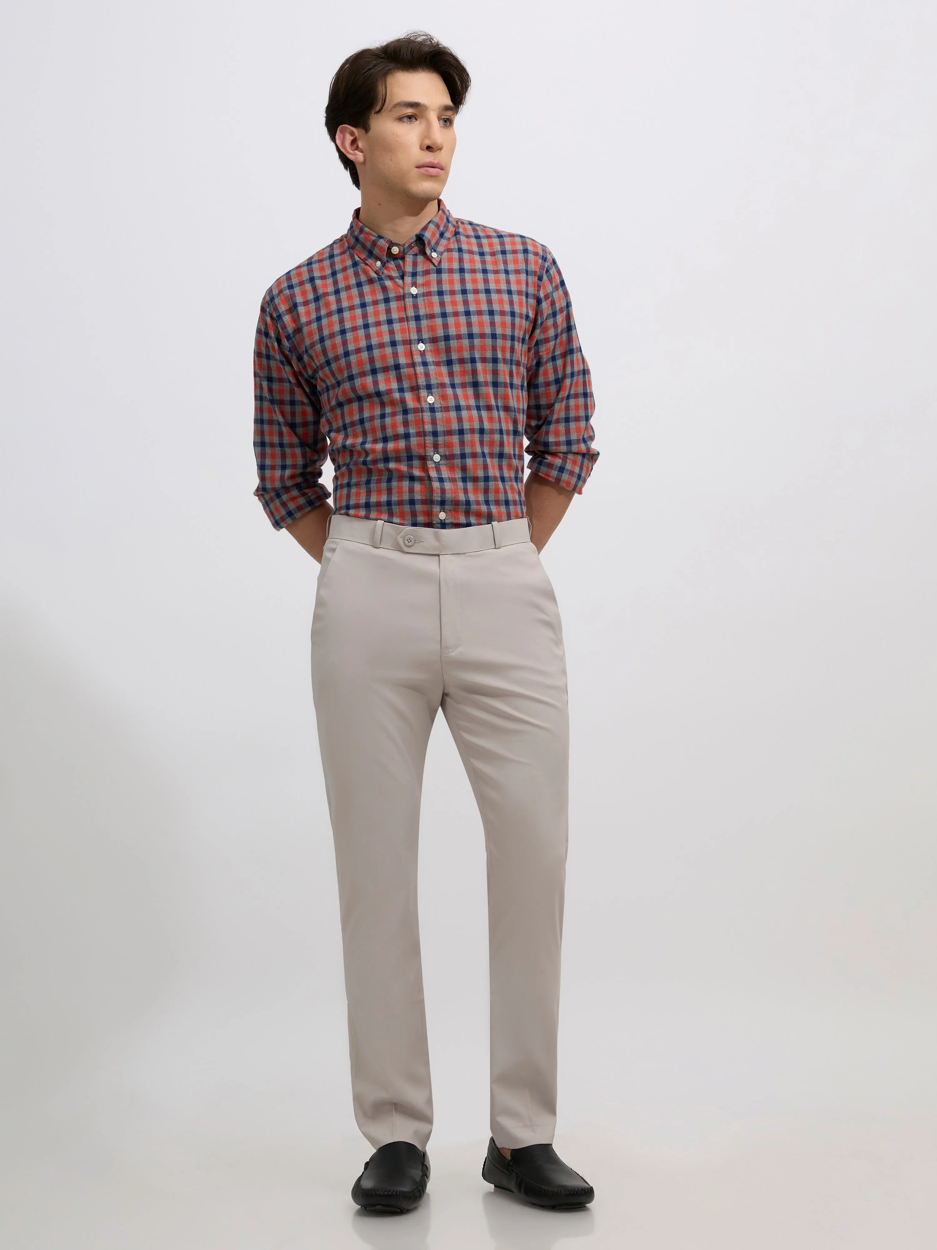 Falcon - Skinny fit Formal Pant - Sand Gray