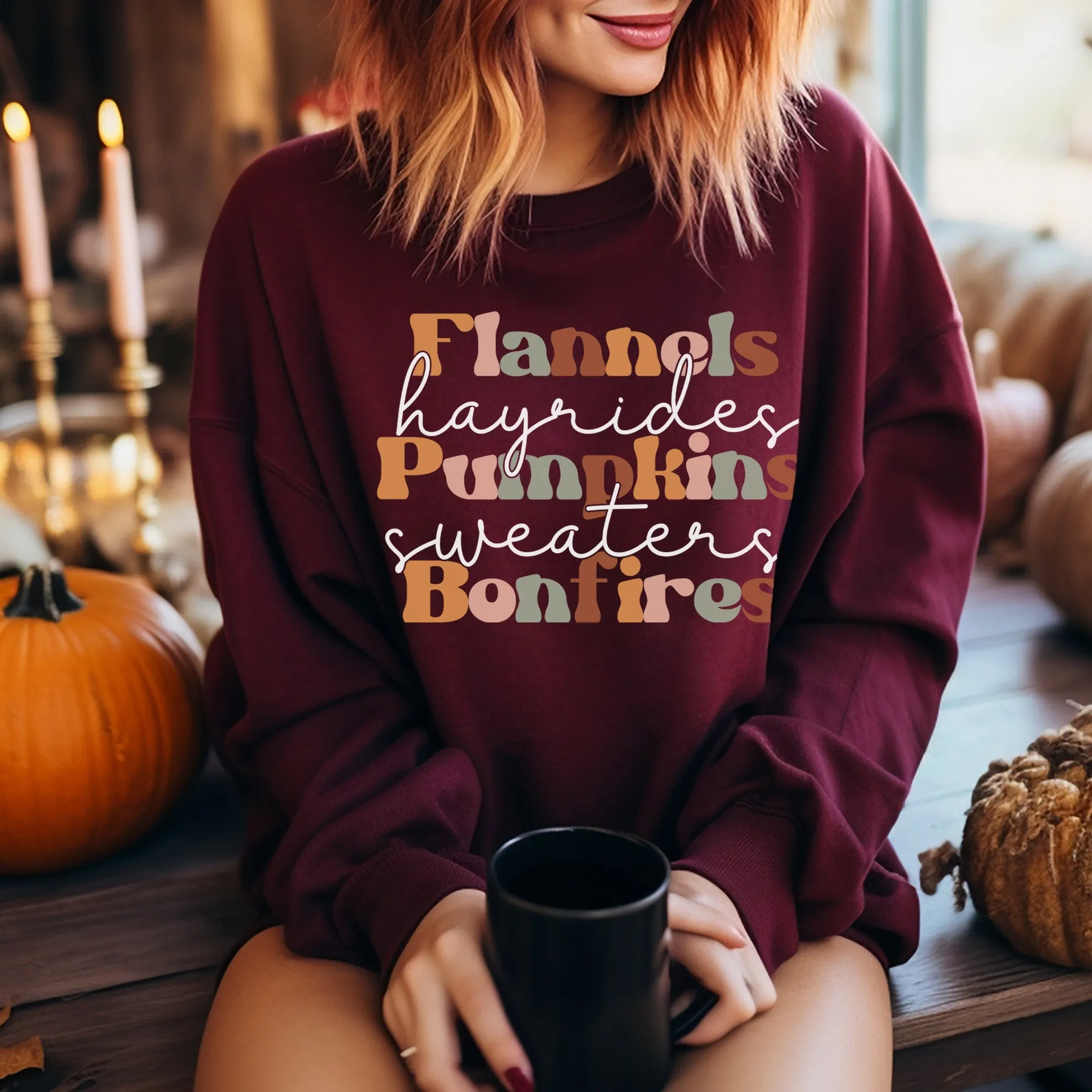 Flannels Pumpkins and Bonfires Sweatshirt