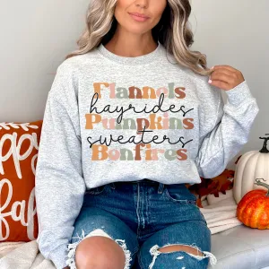 Flannels Pumpkins and Bonfires Sweatshirt