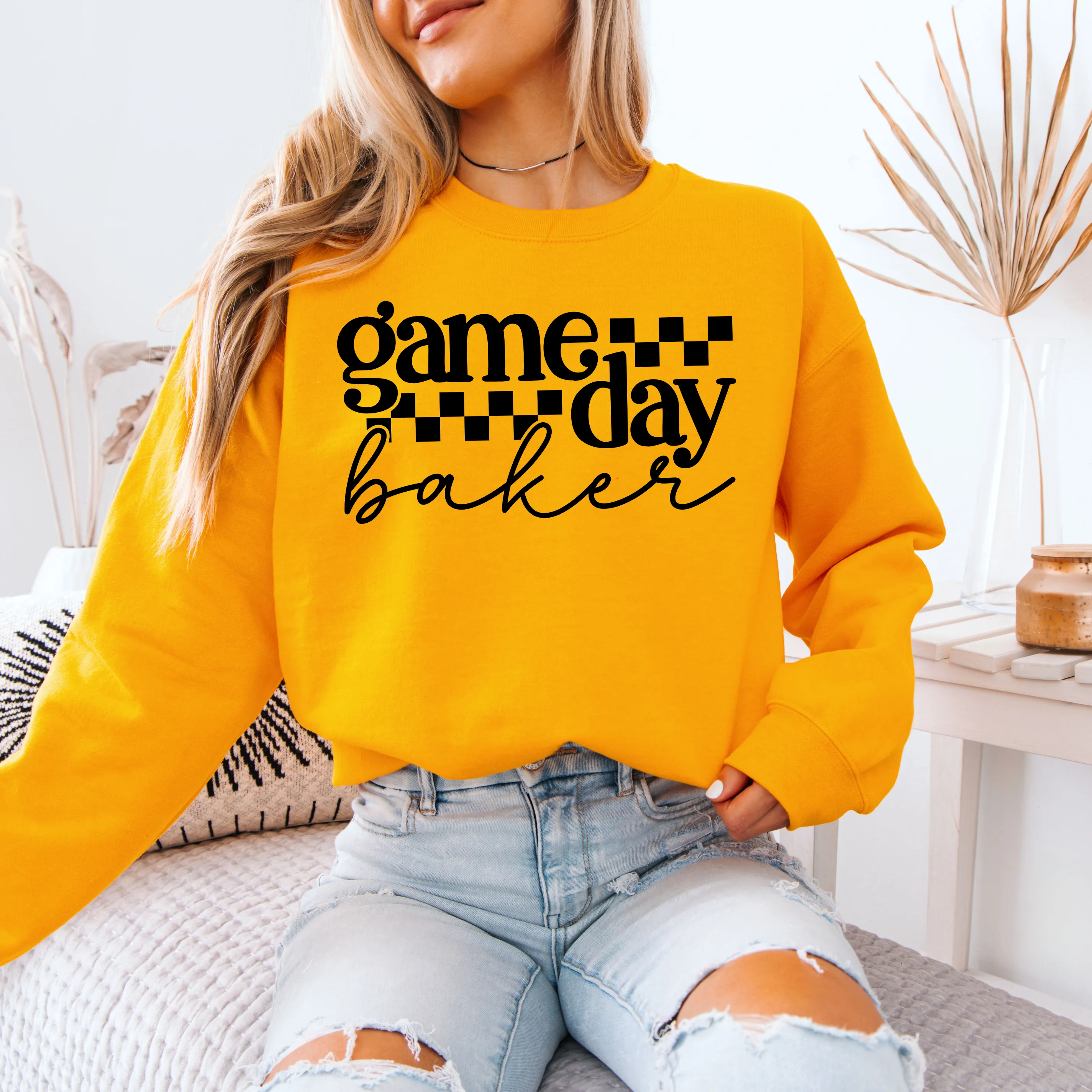 Game Day Baker [Black Check] - Sweatshirt