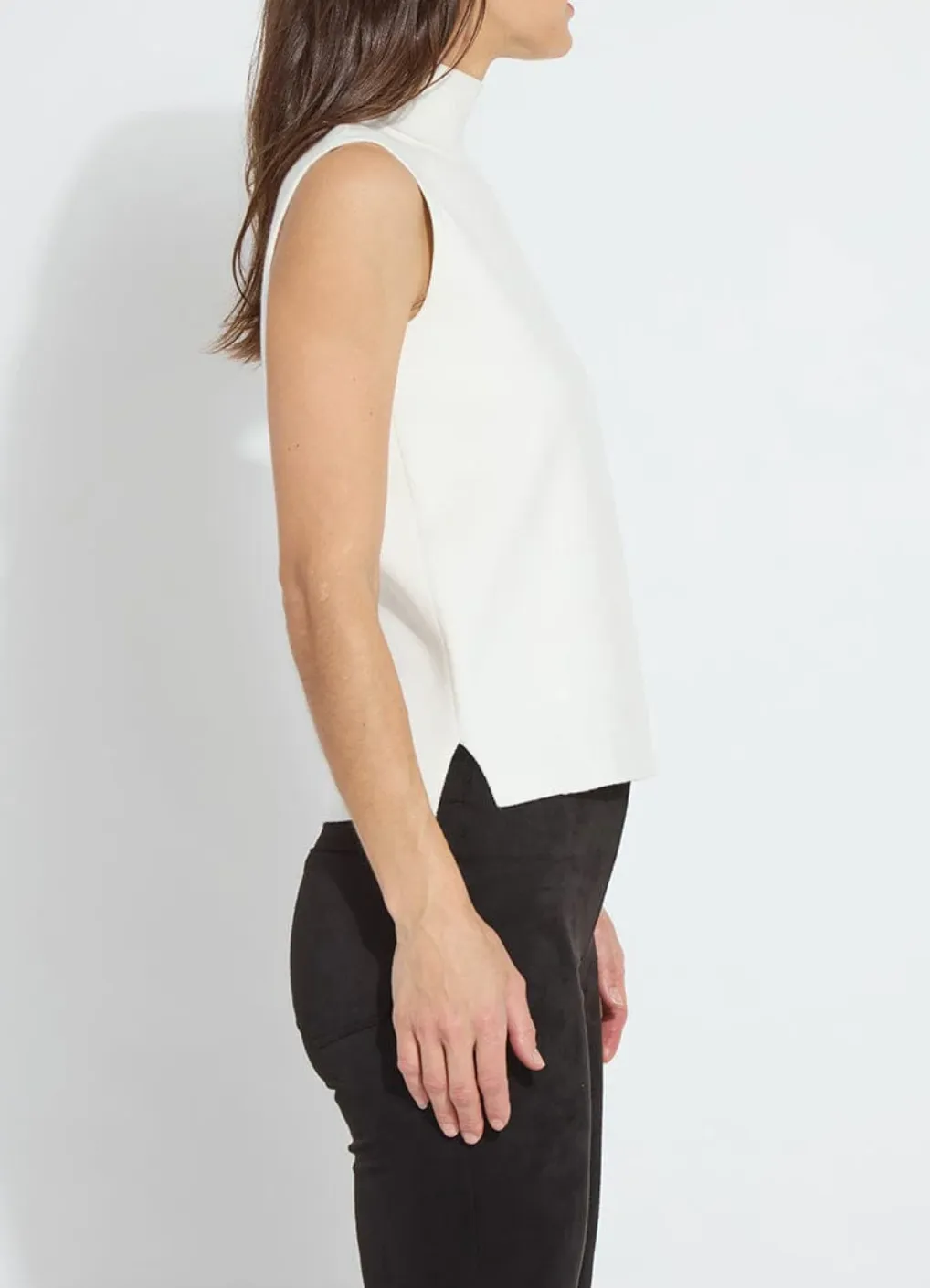 Gianna Knit Turtleneck Top in Snow White