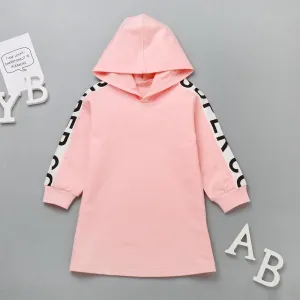 Girls Hooded Letter Printed Long T-shirts Wholesale