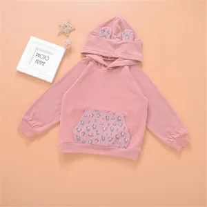 Girls Hooded Long Sleeve Leopard Cute Top Girl T Shirts Wholesale