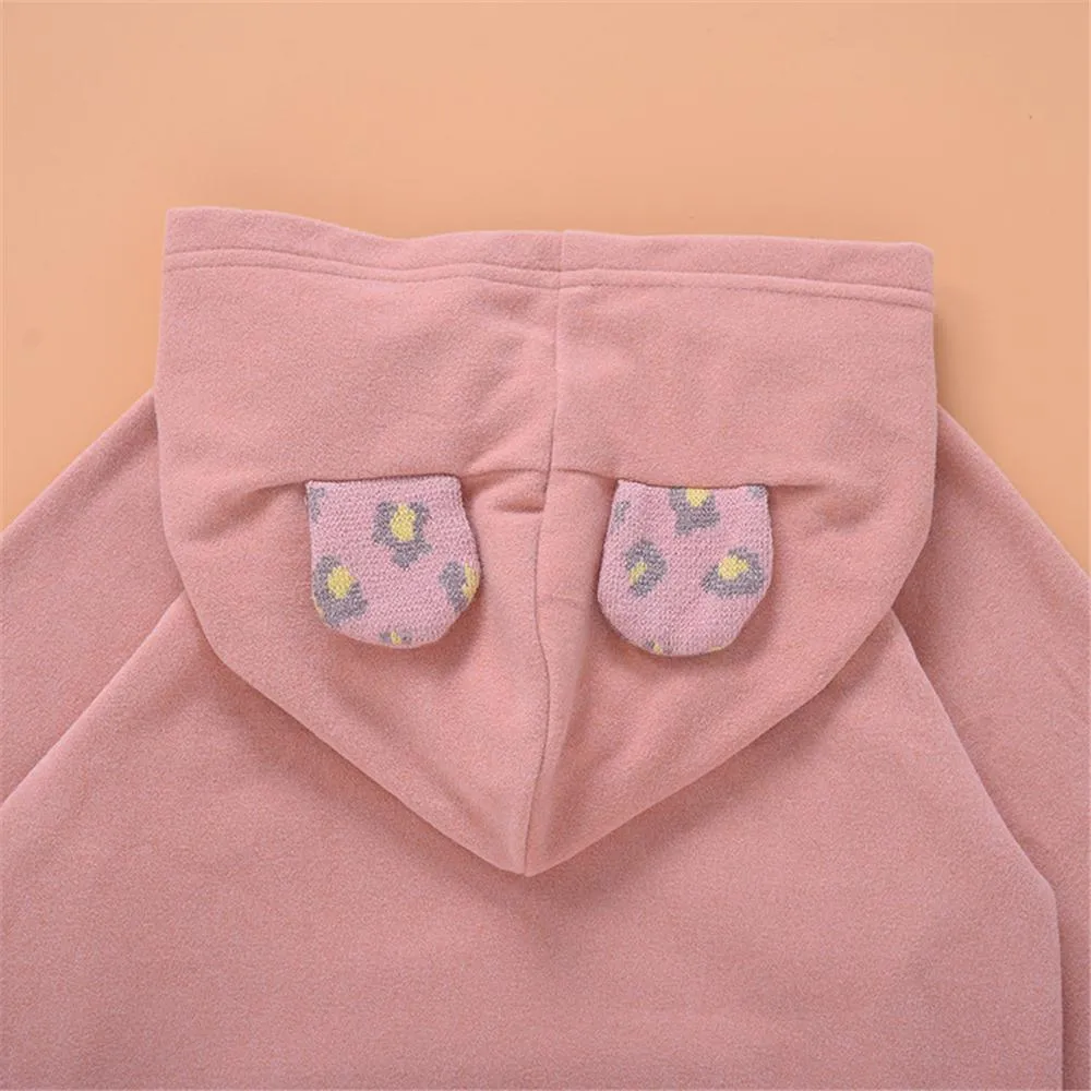 Girls Hooded Long Sleeve Leopard Cute Top Girl T Shirts Wholesale