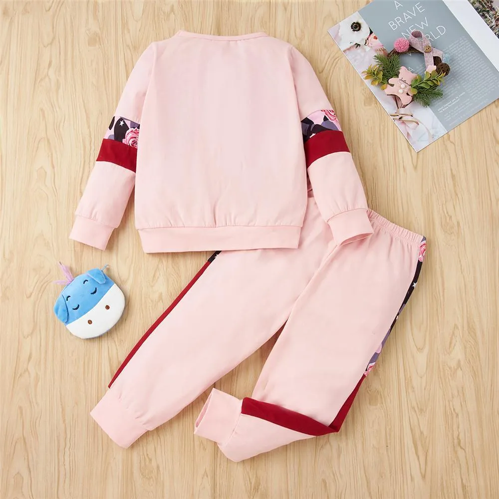 Girls Pattern Printed Long Sleeve T-shirts & Pants Girls Clothing Wholesalers