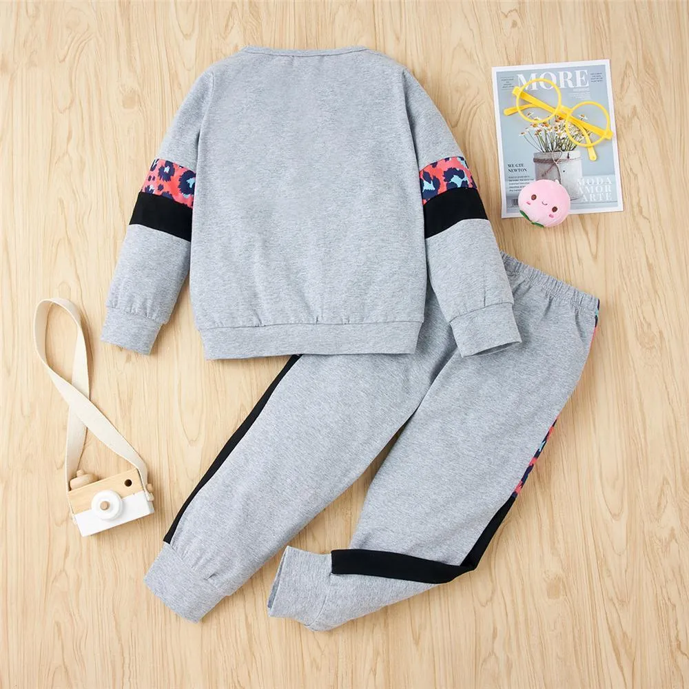 Girls Pattern Printed Long Sleeve T-shirts & Pants Girls Clothing Wholesalers