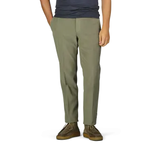 Green Cotton Corduroy High Comfort Chinos