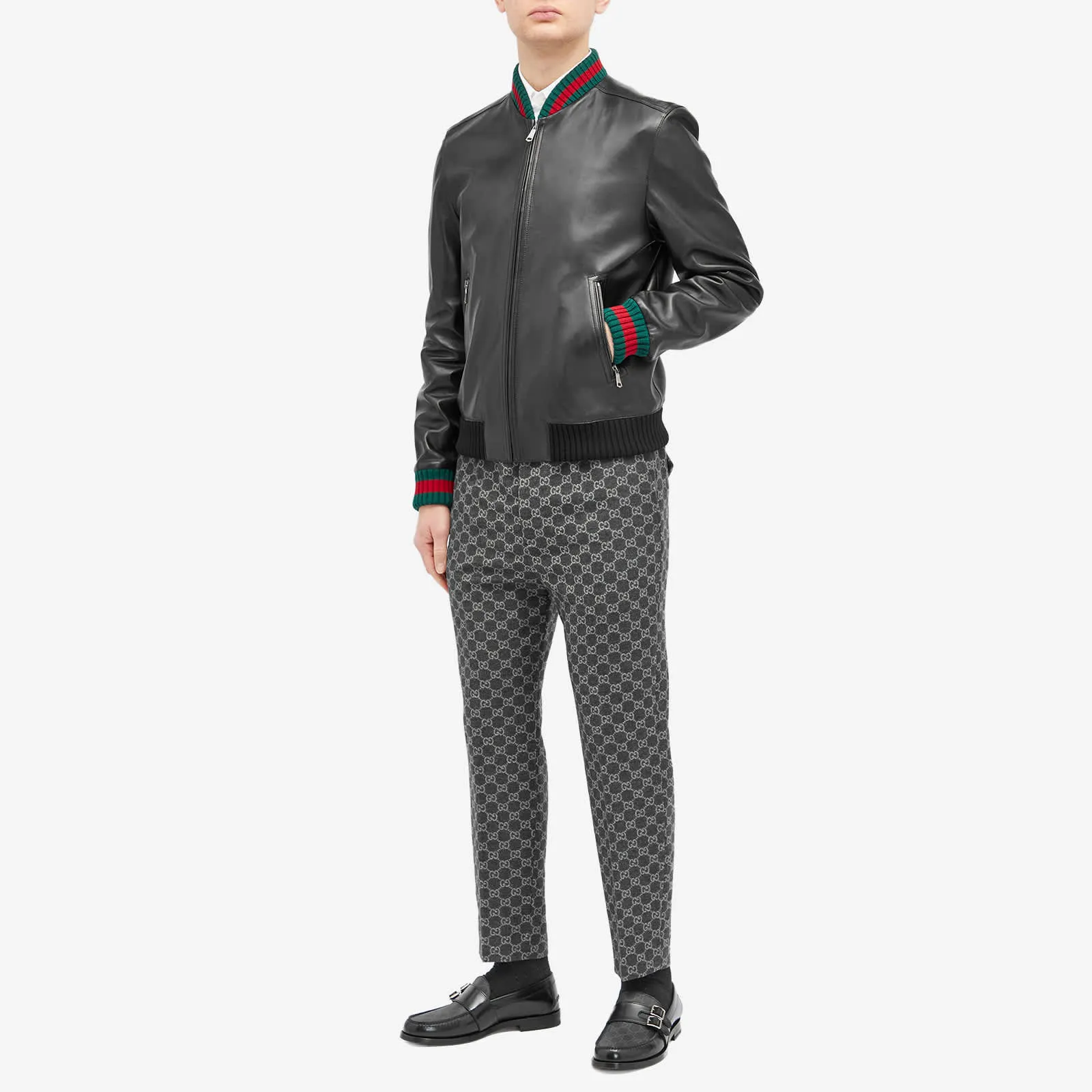 Gucci Gg Jacquard trousers, dark gray