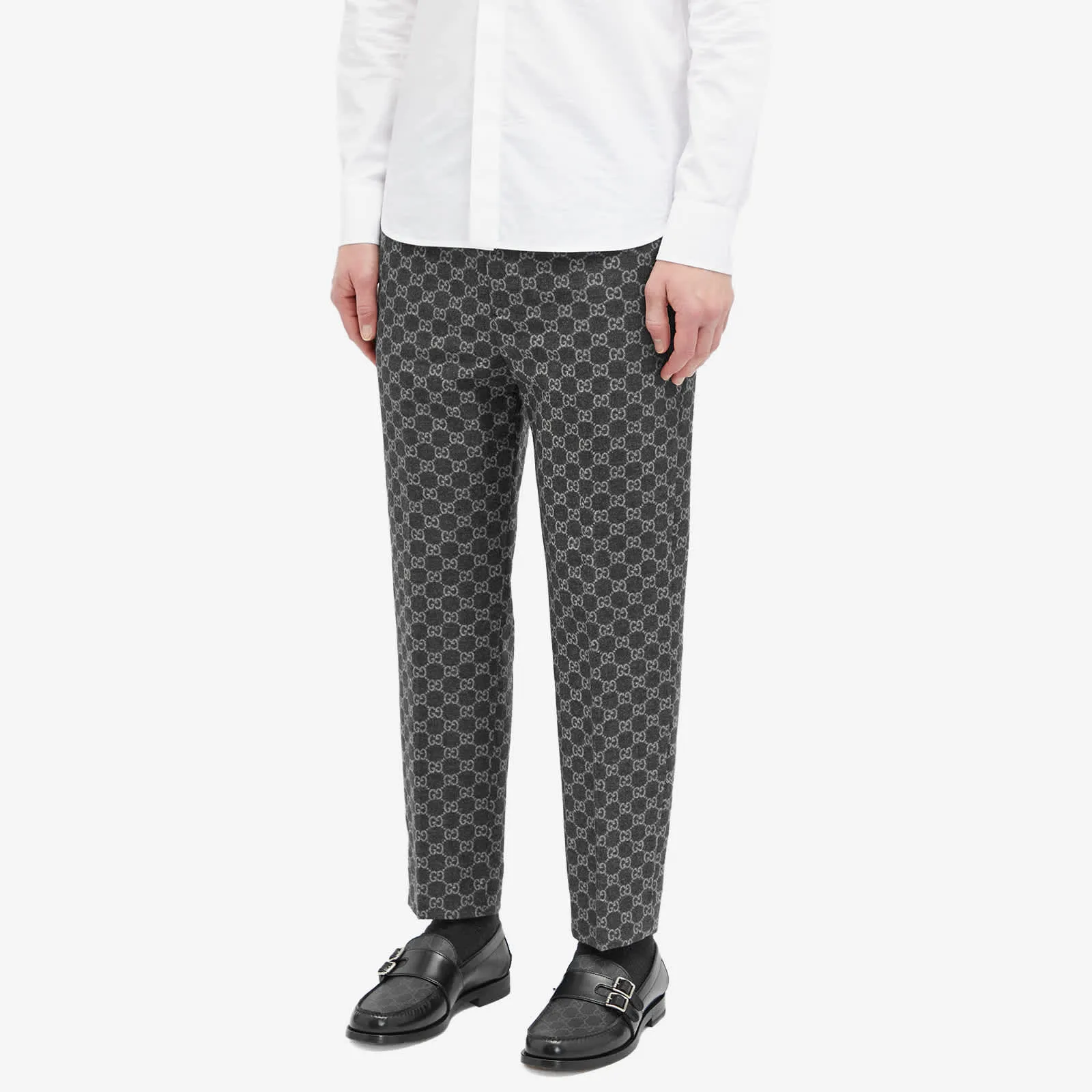 Gucci Gg Jacquard trousers, dark gray