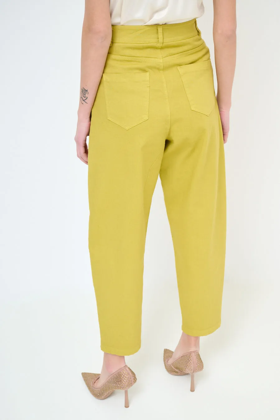 High-waisted studded tapered trousers wholesale