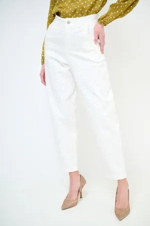 High-waisted studded tapered trousers wholesale