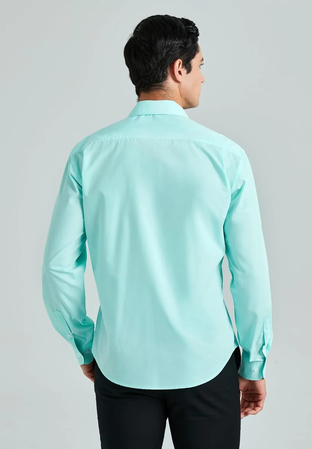 HISDERN Mens Dress Shirts Long Sleeve Button Down Shirts for Men Casual Solid Formal Business Regular Fit Shirt with Pocket