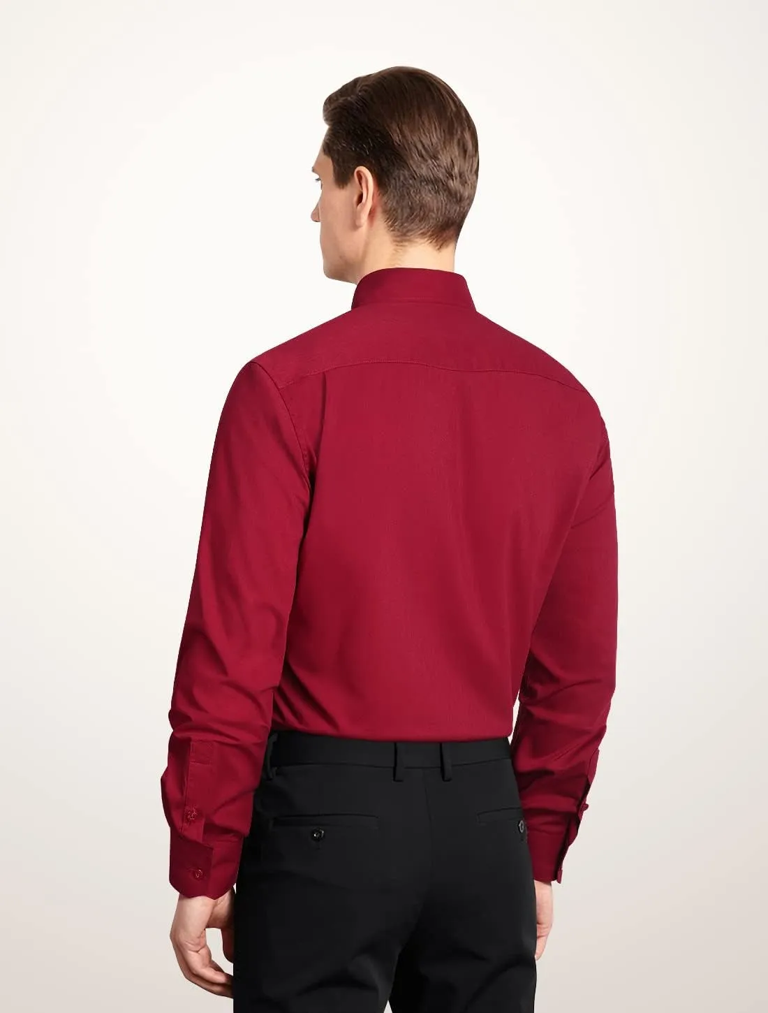 HISDERN Mens Dress Shirts Long Sleeve Button Down Shirts for Men Casual Solid Formal Business Regular Fit Shirt with Pocket