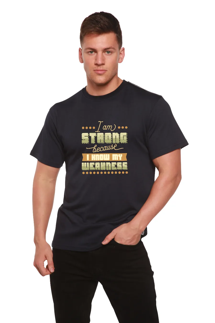 I am Strong Men's Bamboo Viscose/Organic Cotton Short Sleeve Graphic T-Shirt
