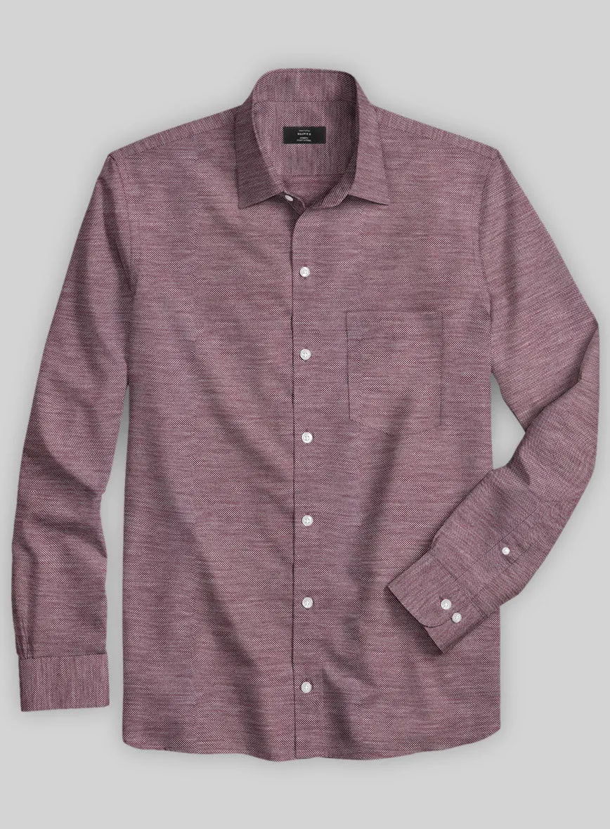 Italian Coral Purple Stretch Cotton Shirt