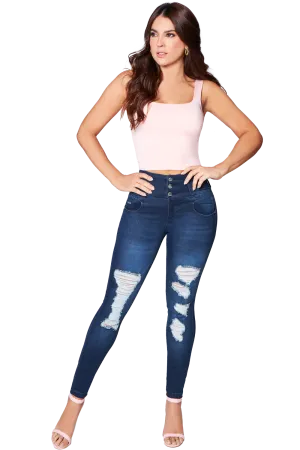 Jackie London Jeans 2301 - High Rise Skinny Push-Up Ripped Jeans