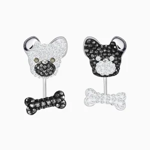 Little Dog Multi-Colored Rhodium Plating Pierced Earring Jackets