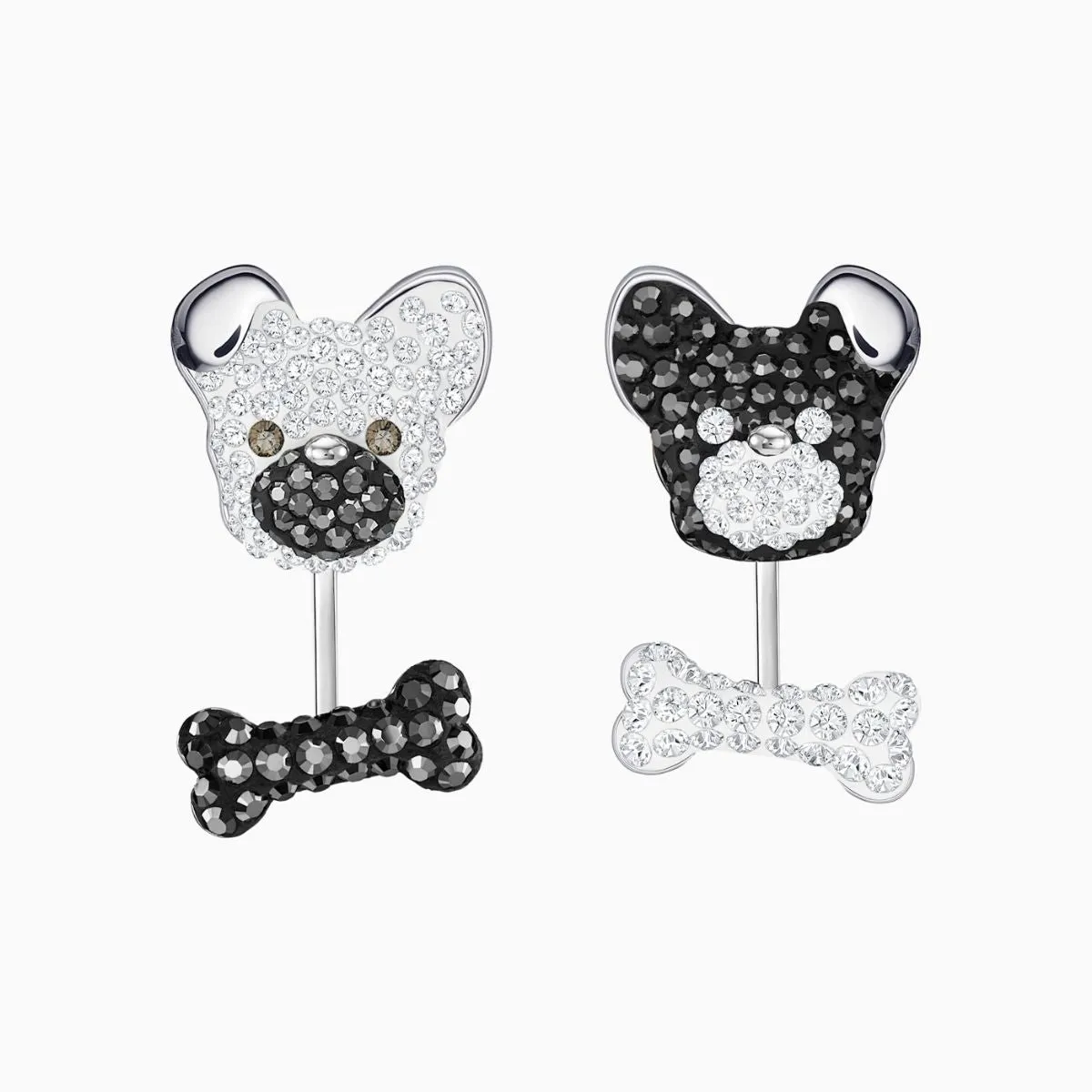 Little Dog Multi-Colored Rhodium Plating Pierced Earring Jackets