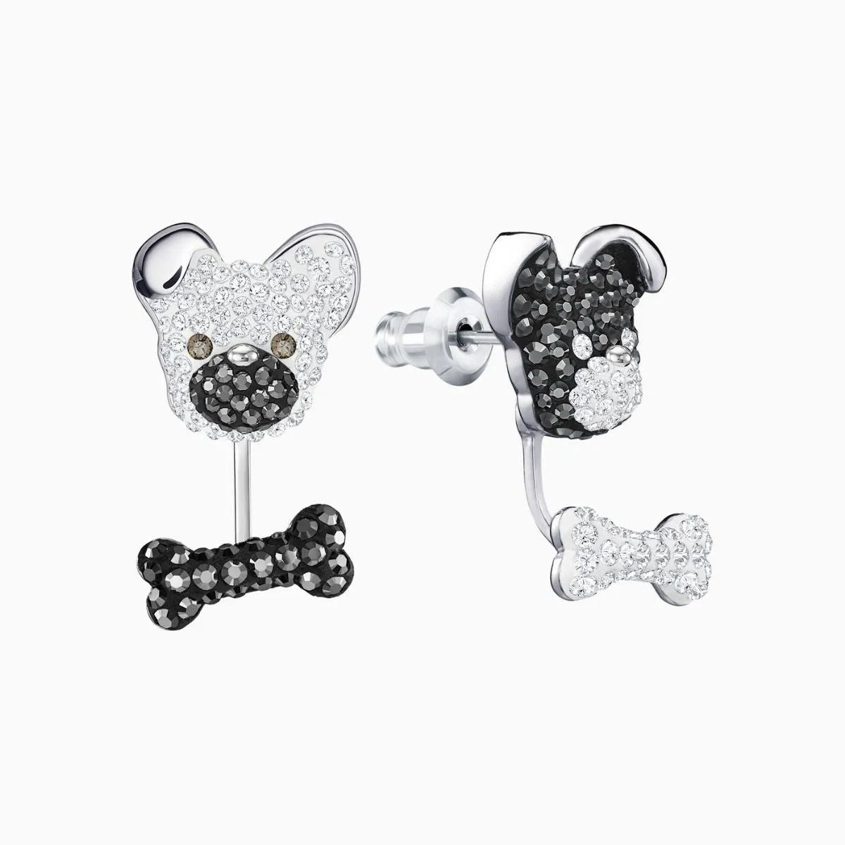 Little Dog Multi-Colored Rhodium Plating Pierced Earring Jackets