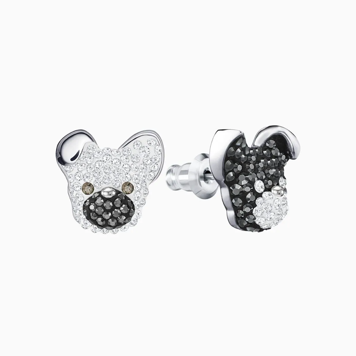Little Dog Multi-Colored Rhodium Plating Pierced Earring Jackets