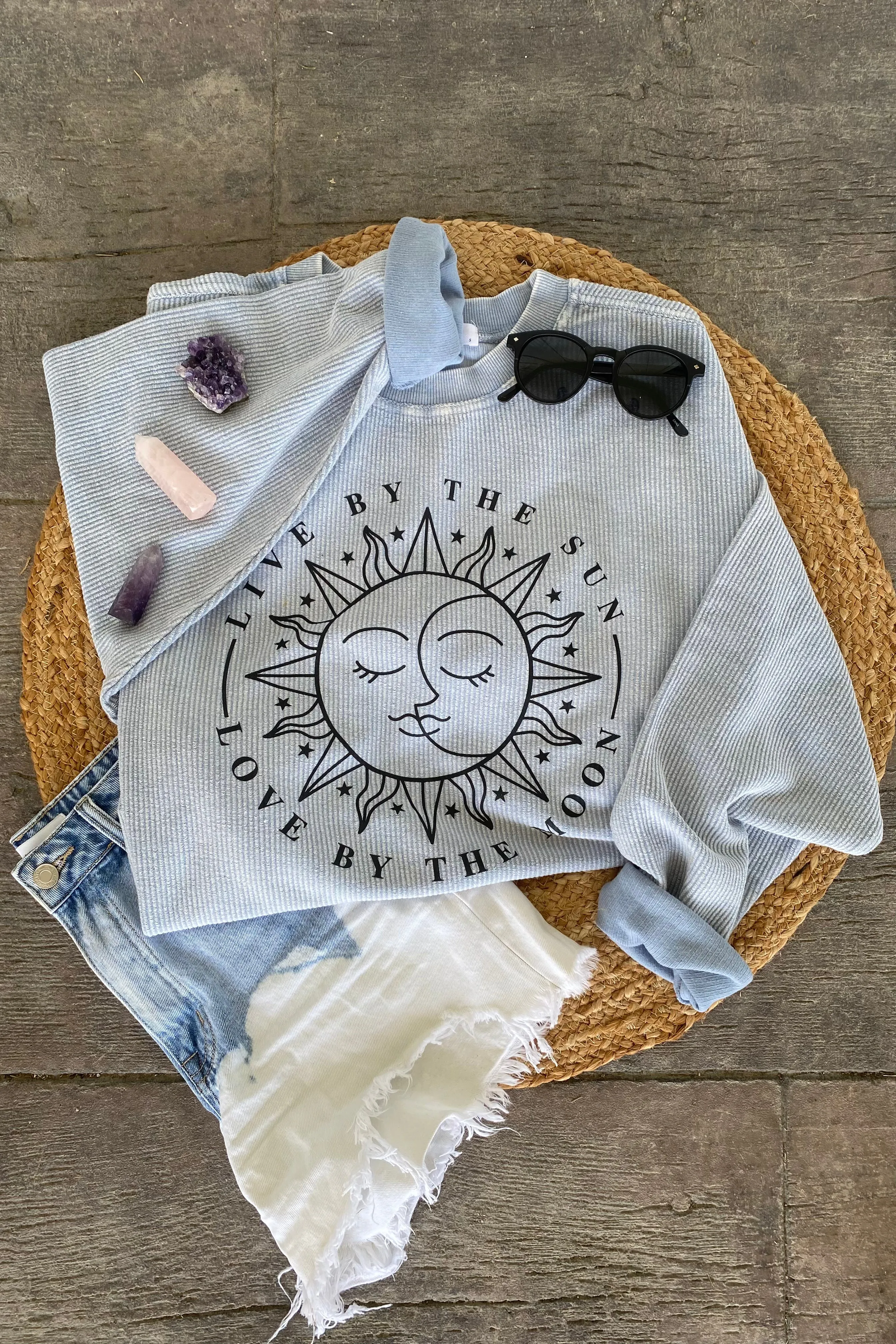 Live By the Sun Love by the Moon Corded Sweatshirt