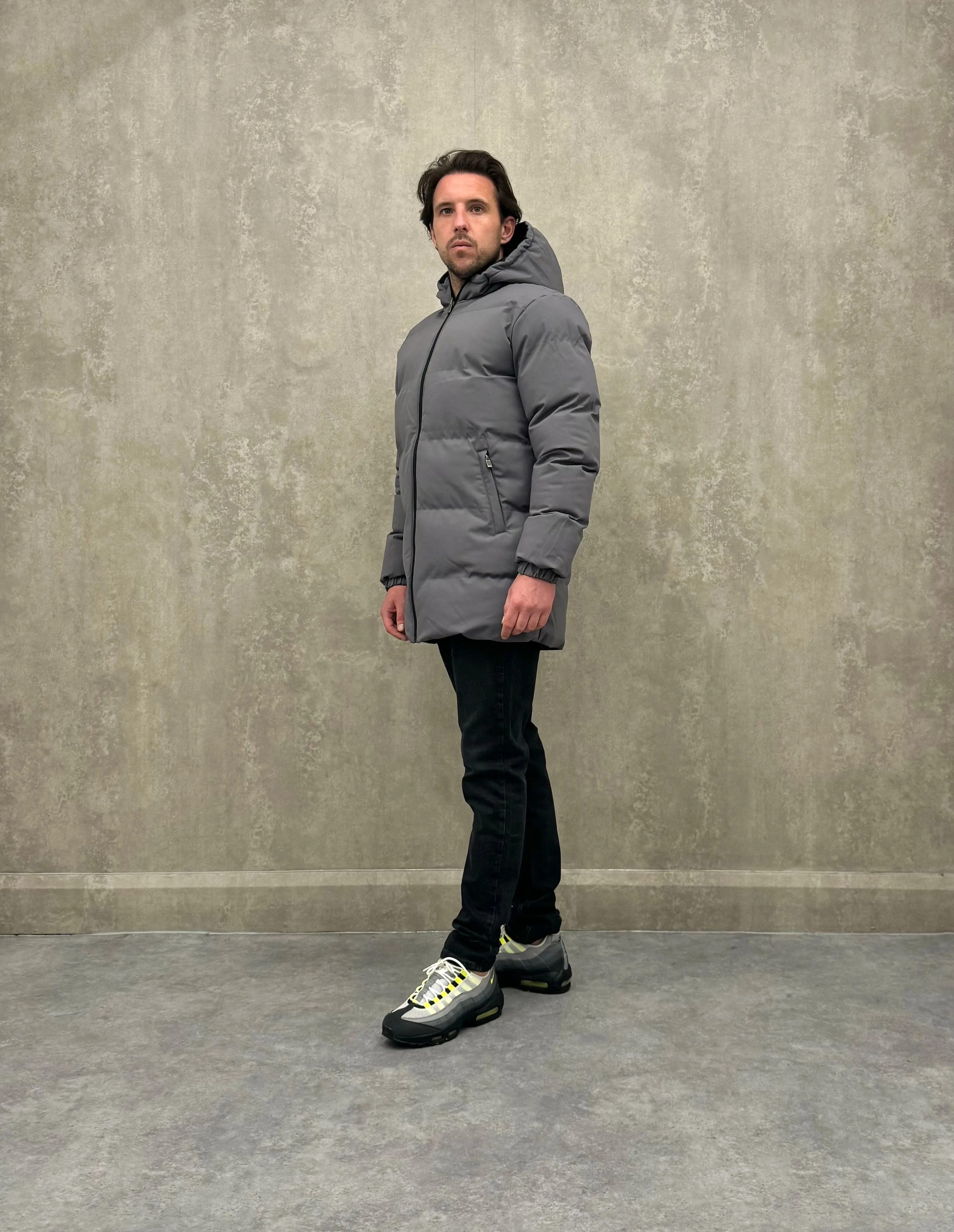Long Reversible Jacket - Black/ Grey