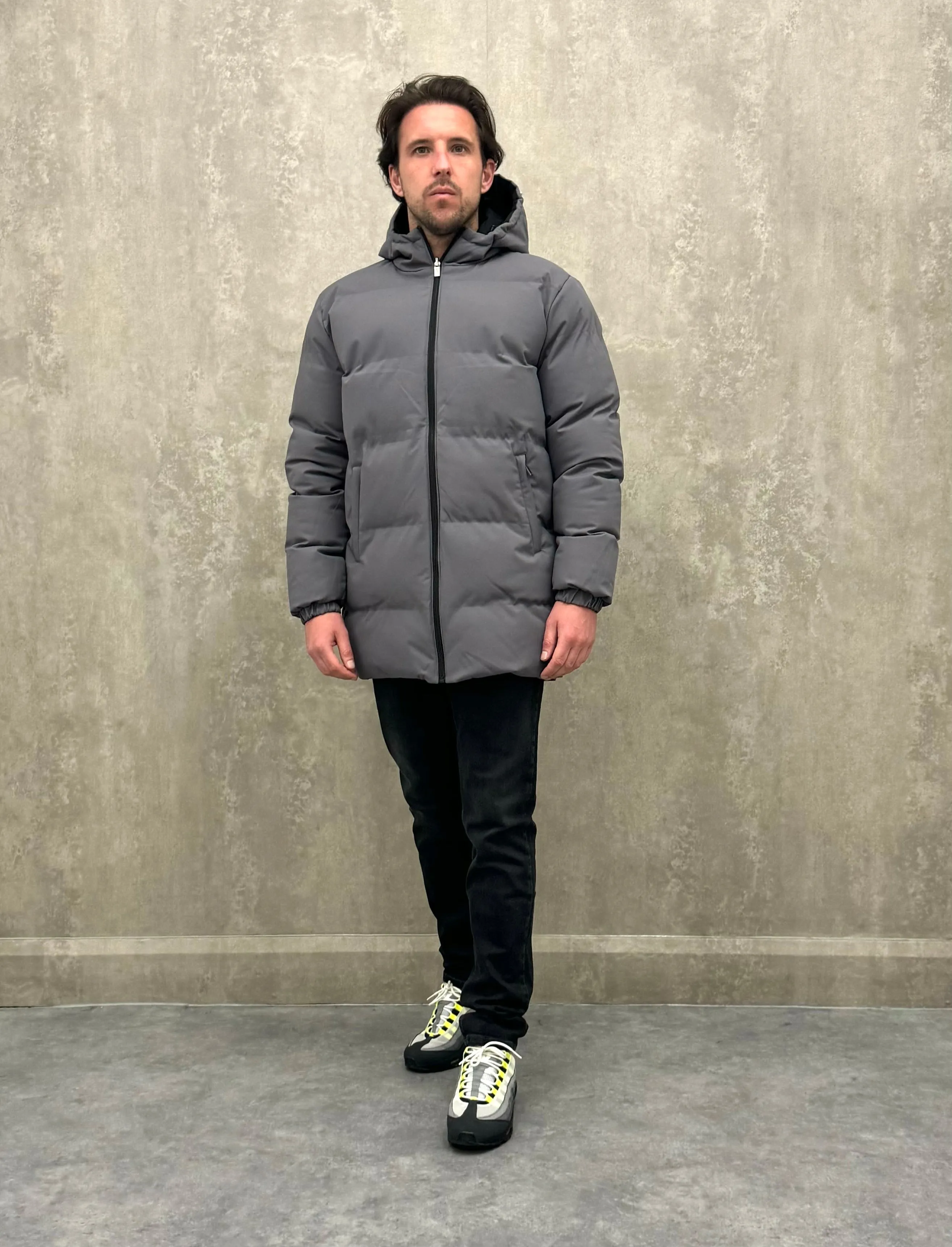 Long Reversible Jacket - Black/ Grey