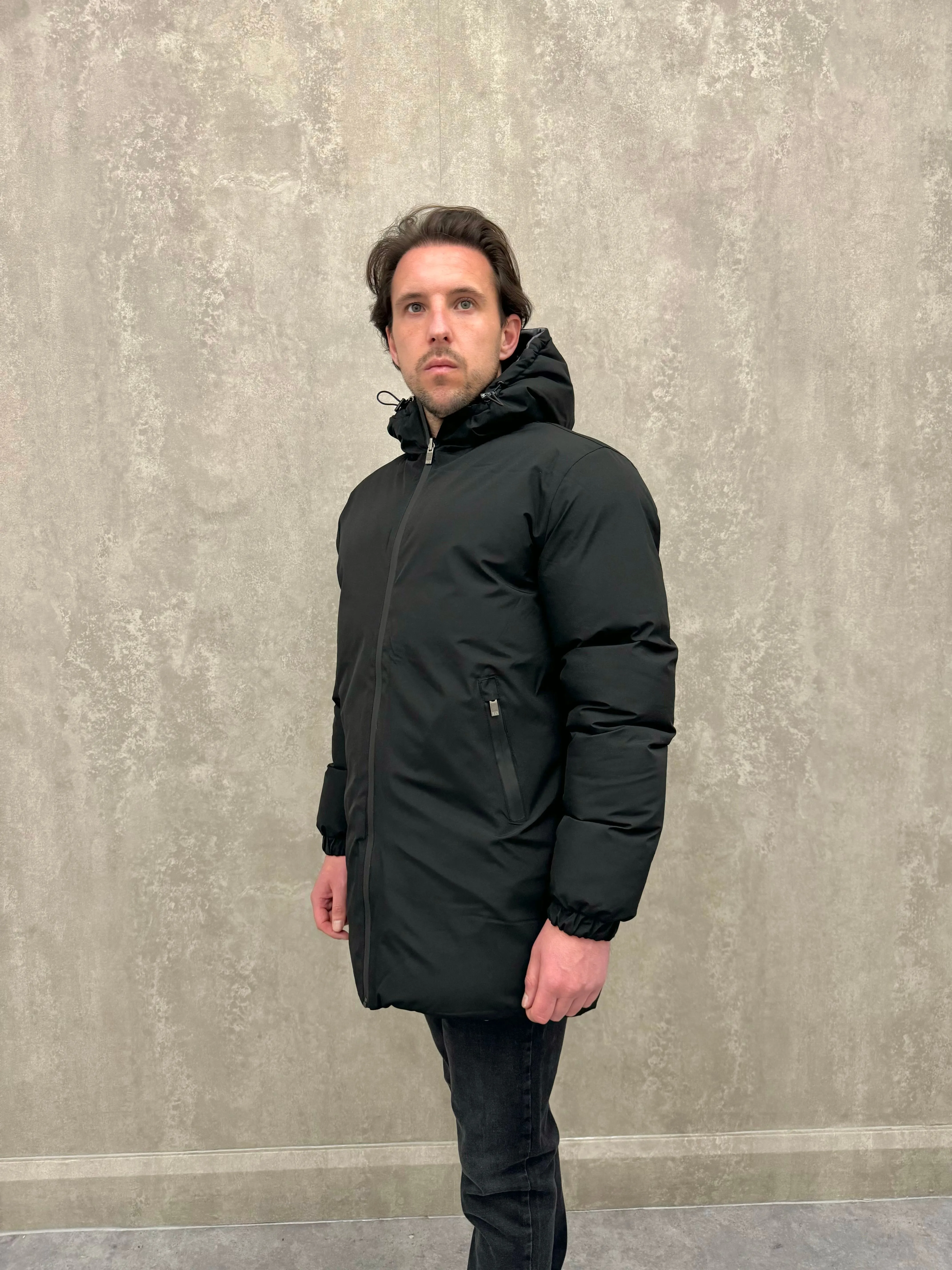 Long Reversible Jacket - Black/ Grey