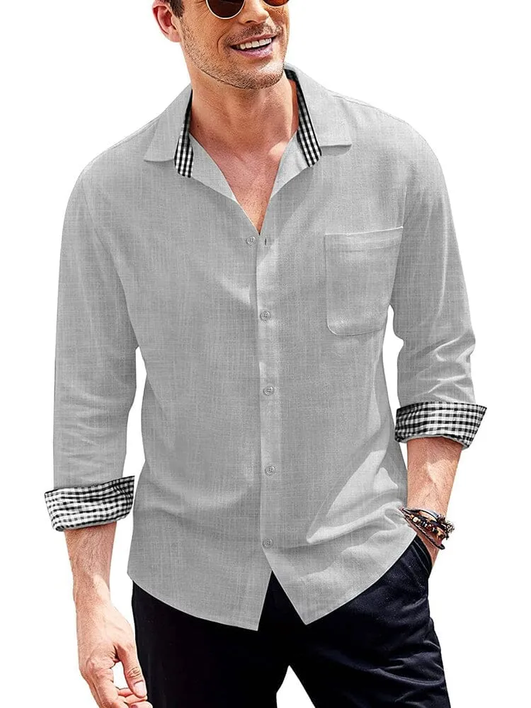 Long-Sleeve Cotton Linen Shirt (US Only)