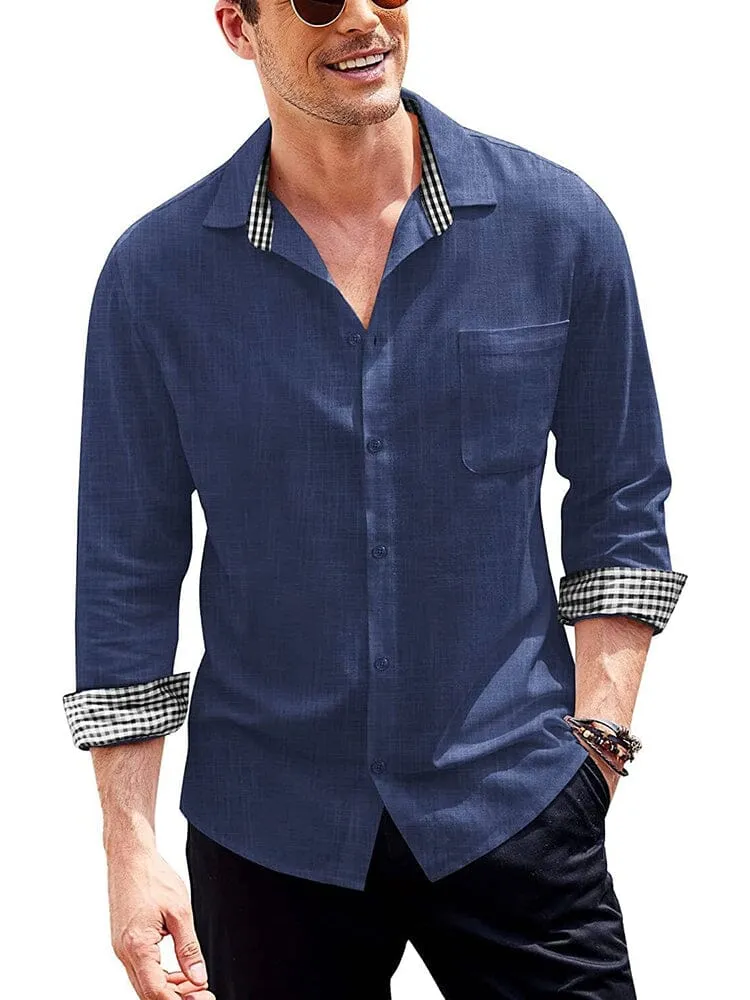 Long-Sleeve Cotton Linen Shirt (US Only)