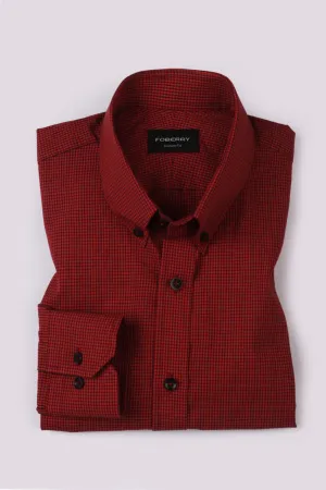 Maroon Micro Gingham Shirt