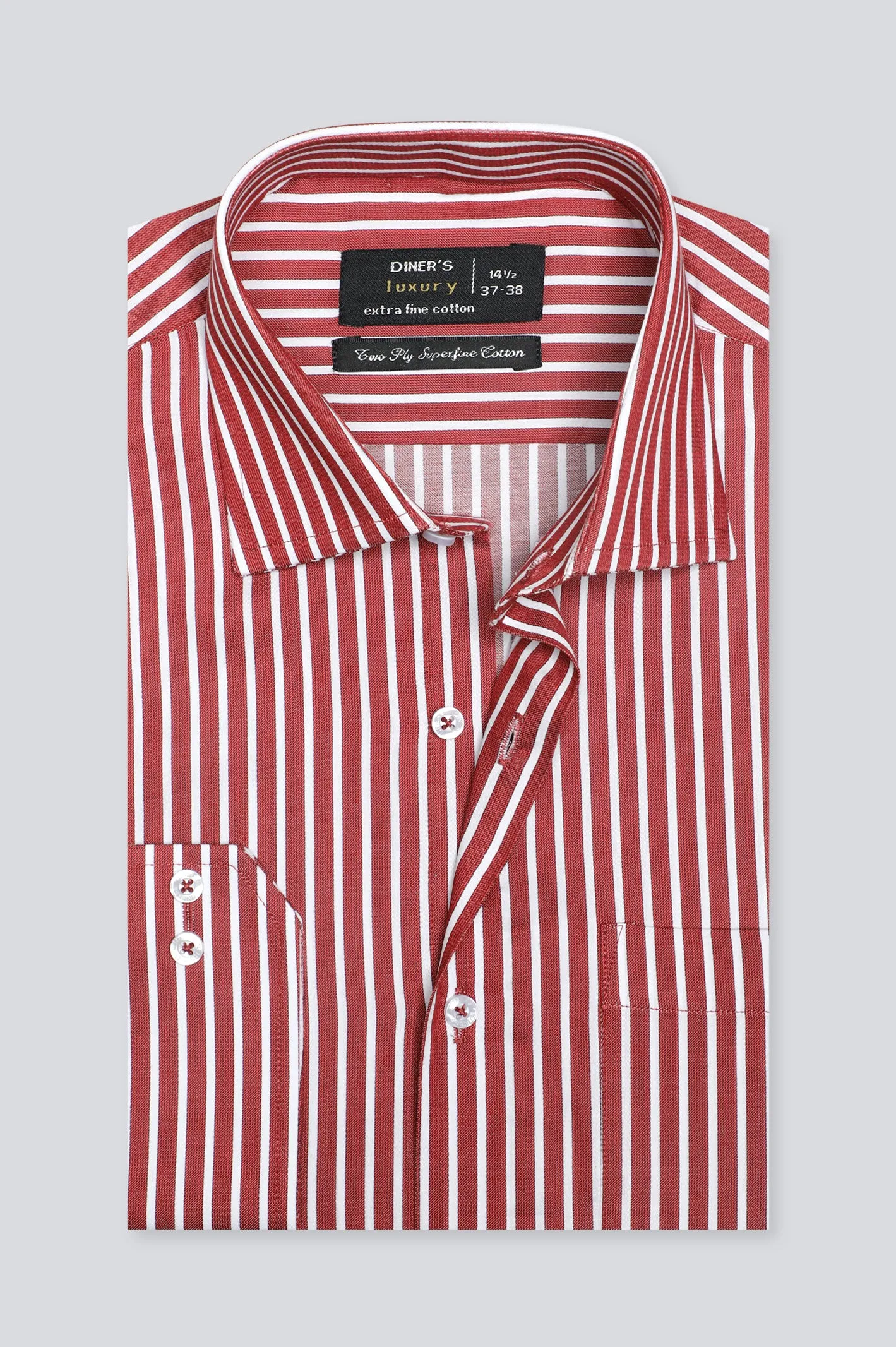 Maroon Pinstripe Formal Shirt