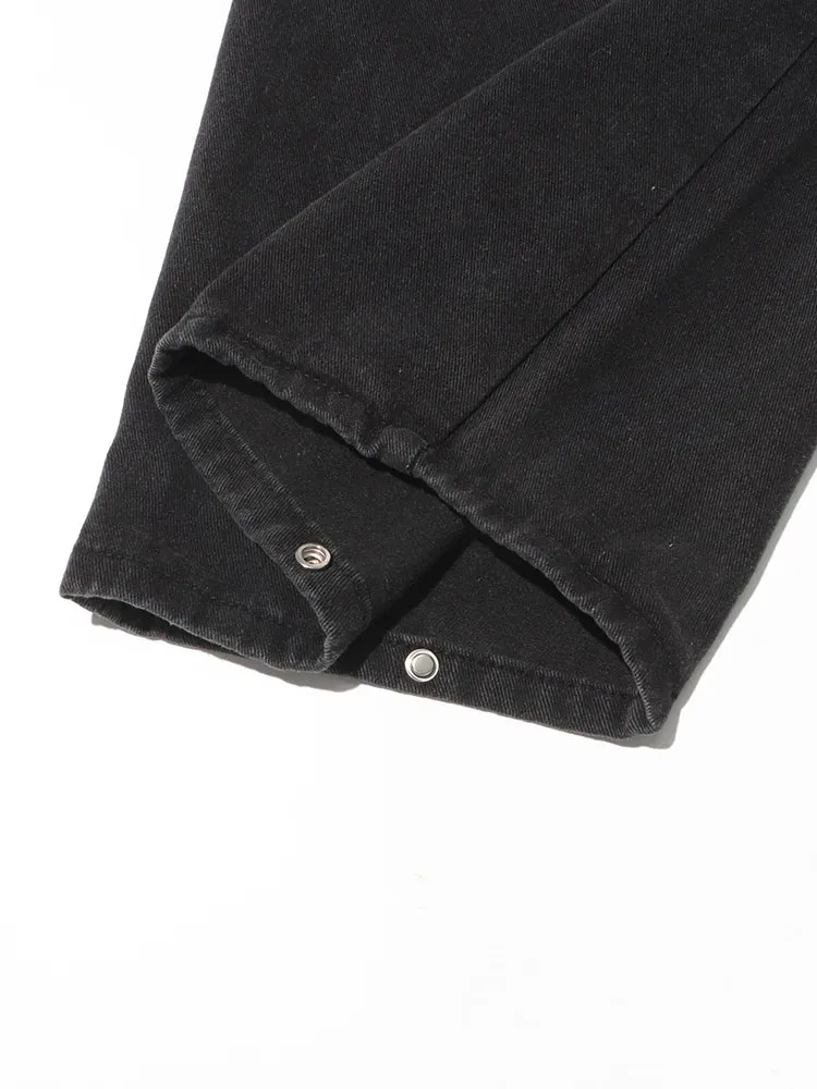 Maxi Pocket Dark Grey Wide-Leg Jeans with Vintage Zipper