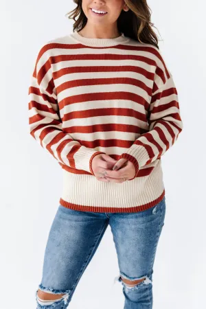McCall Stripe Sweater in Clay
