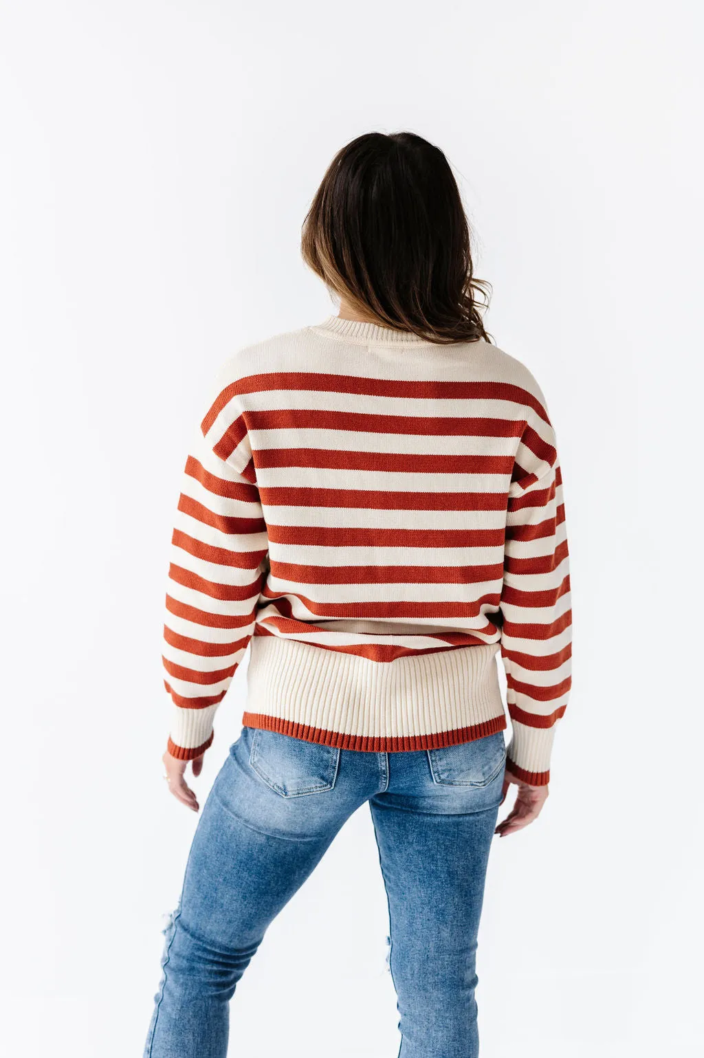 McCall Stripe Sweater in Clay