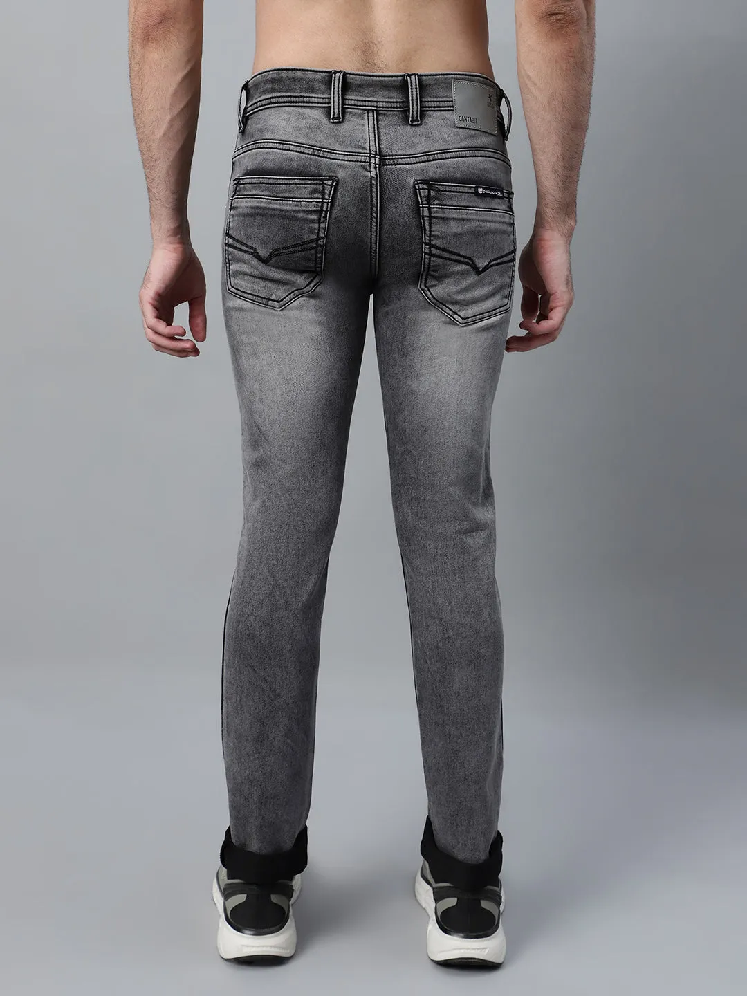 Men's Black Solid Stretchable Jeans