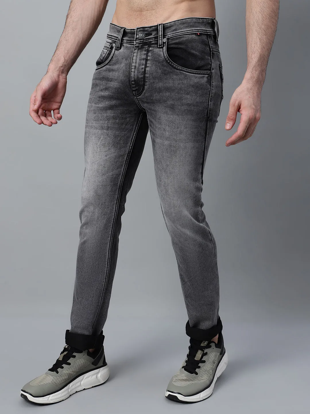 Men's Black Solid Stretchable Jeans