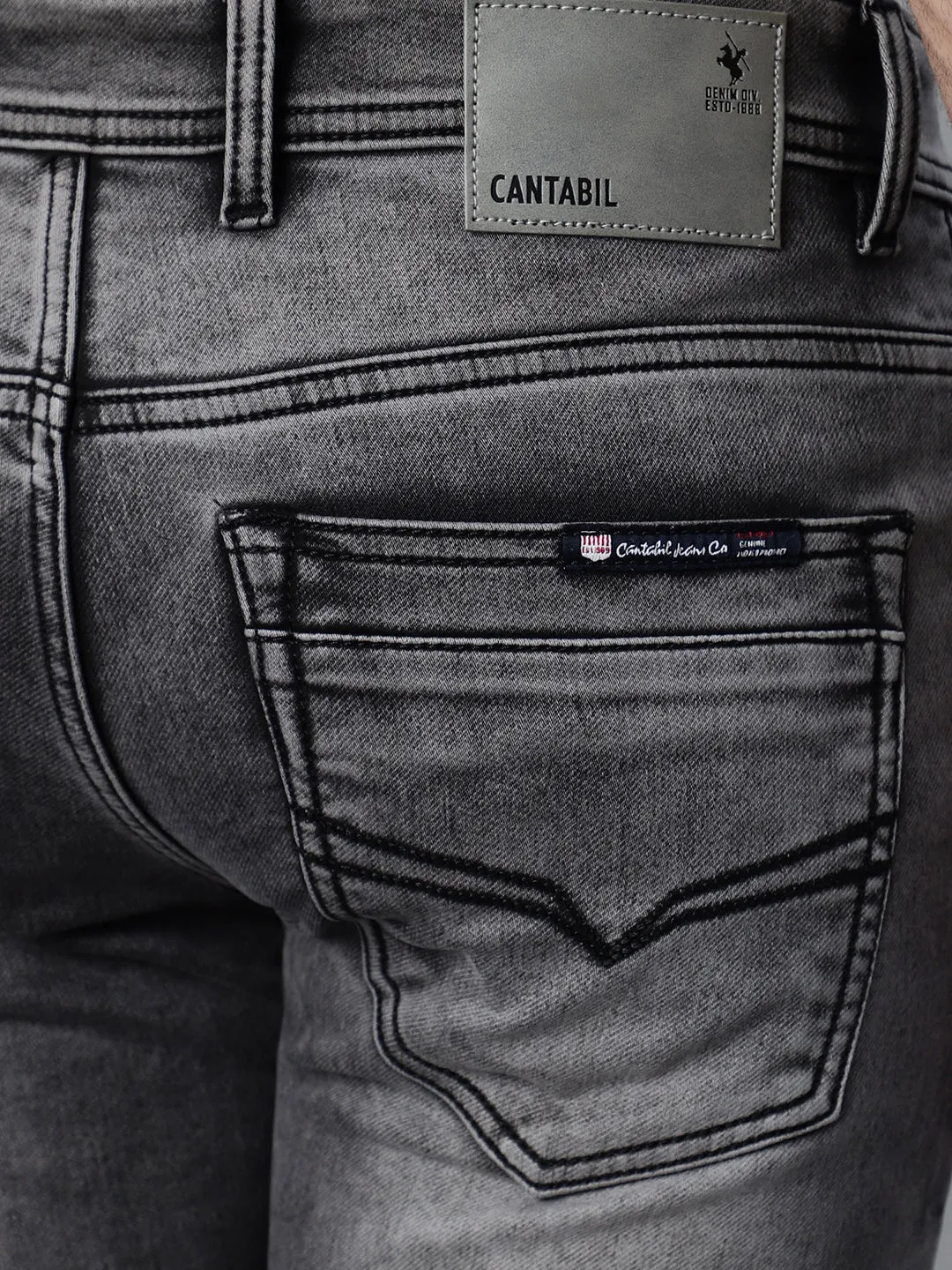 Men's Black Solid Stretchable Jeans