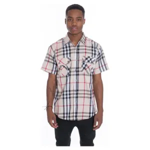 Men's Casual Short Sleeve Checker Shirts