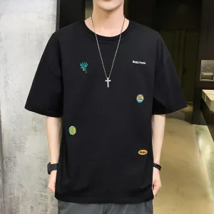 Men's Fashion Embroidere Cotton T-shirts