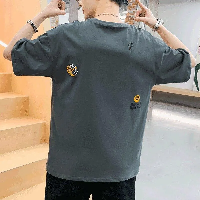 Men's Fashion Embroidere Cotton T-shirts