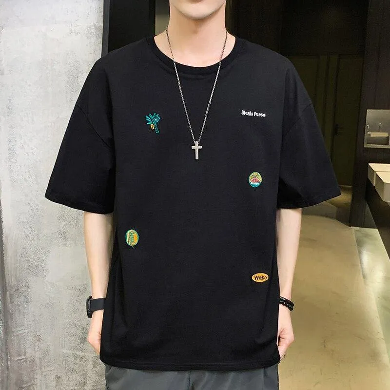 Men's Fashion Embroidere Cotton T-shirts