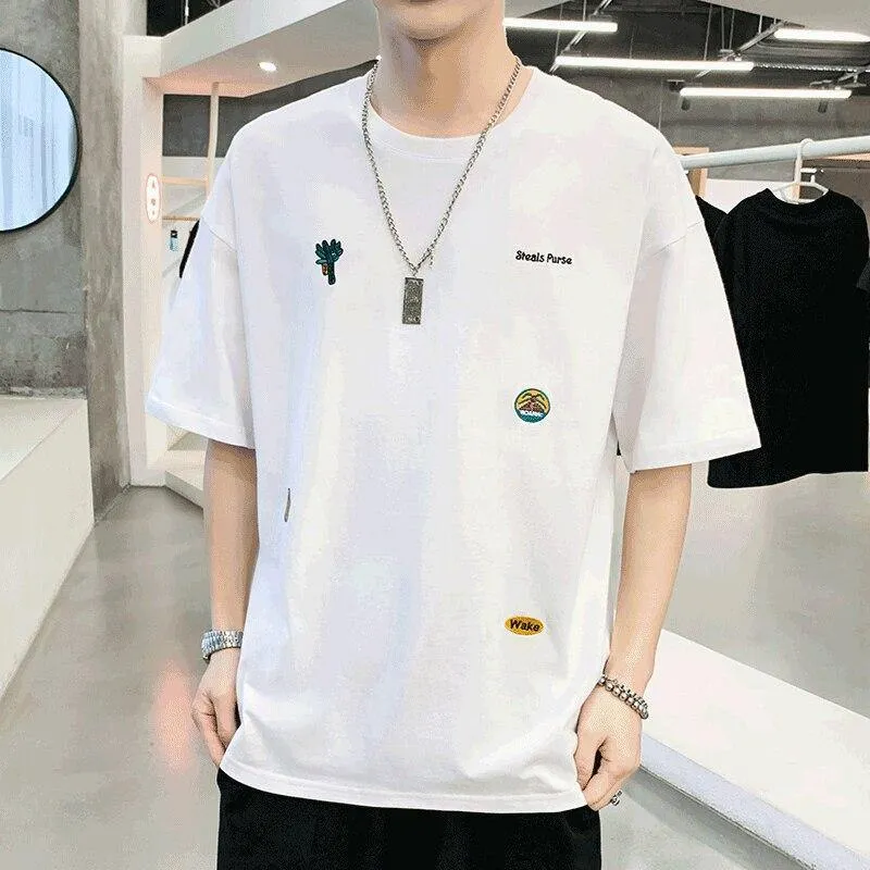 Men's Fashion Embroidere Cotton T-shirts