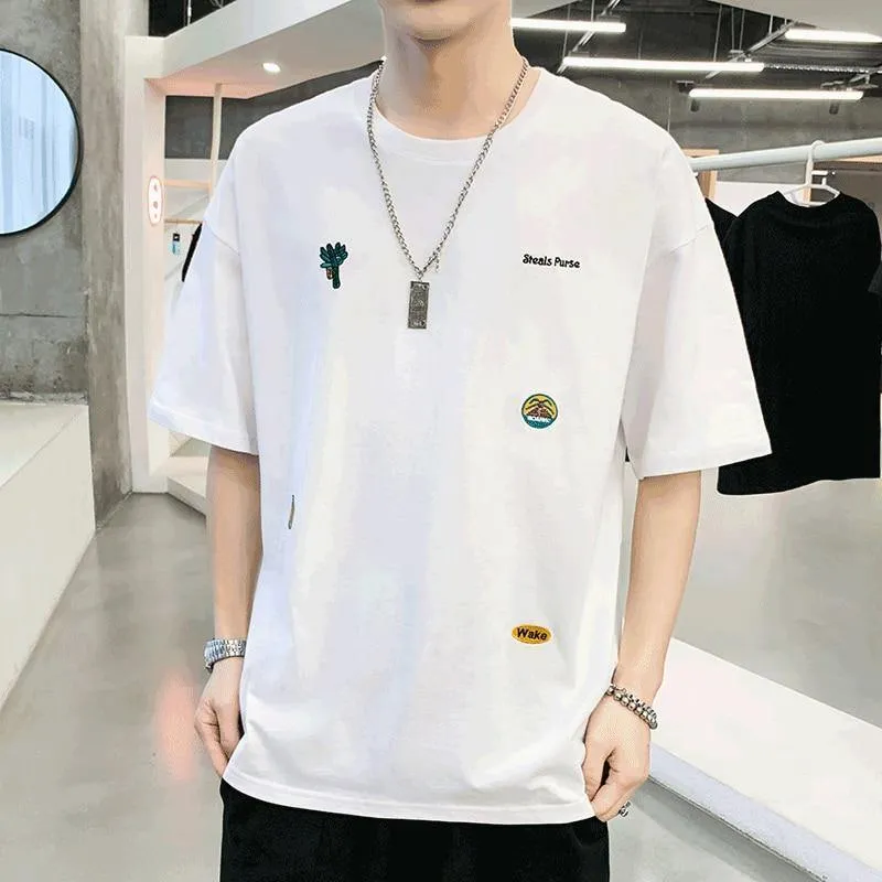 Men's Fashion Embroidere Cotton T-shirts
