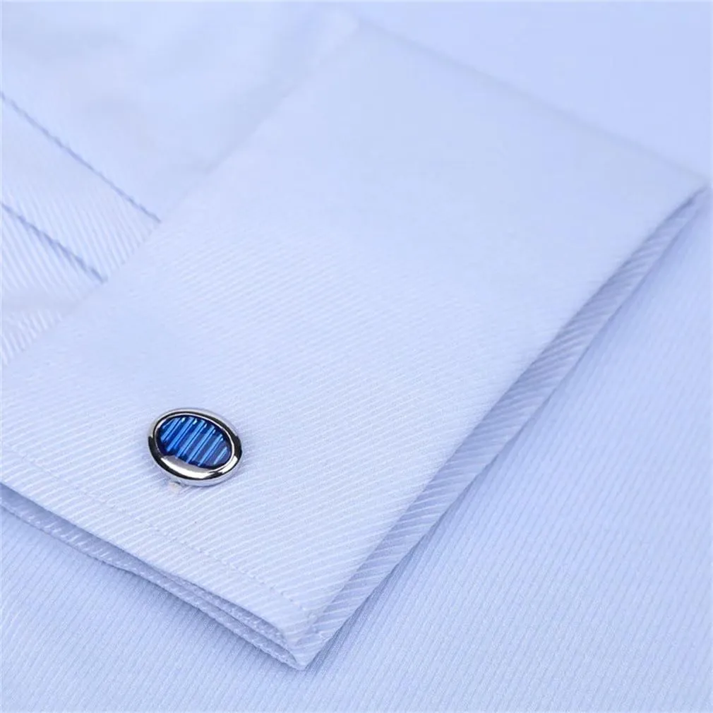 Men's French Cuff Dress Shirt Long Sleeve Formal Business Buttons Men Shirts Regular Fit Cufflinks Shirt