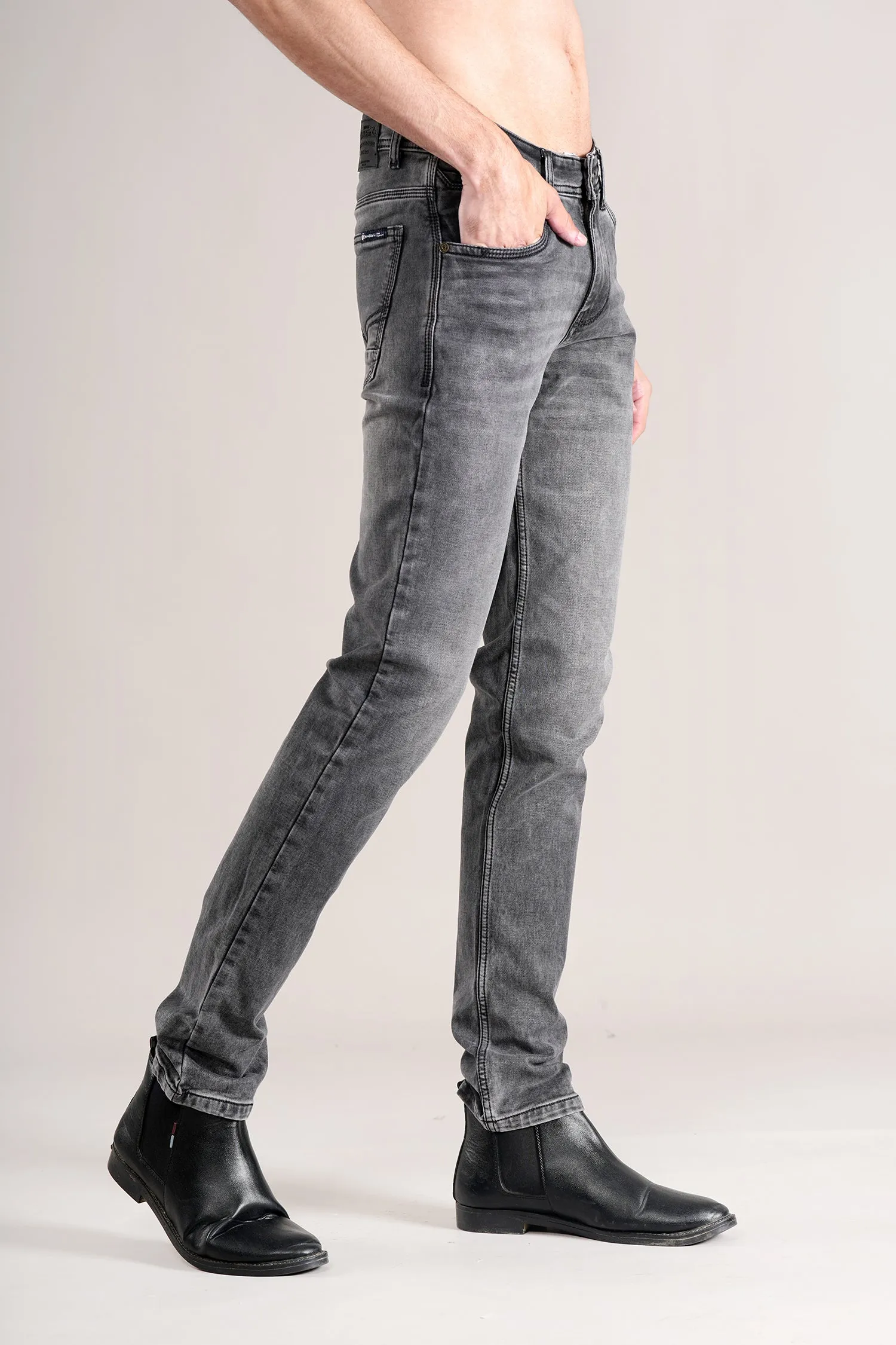 Men's Ultra Narrow Fit Solid Black Jeans