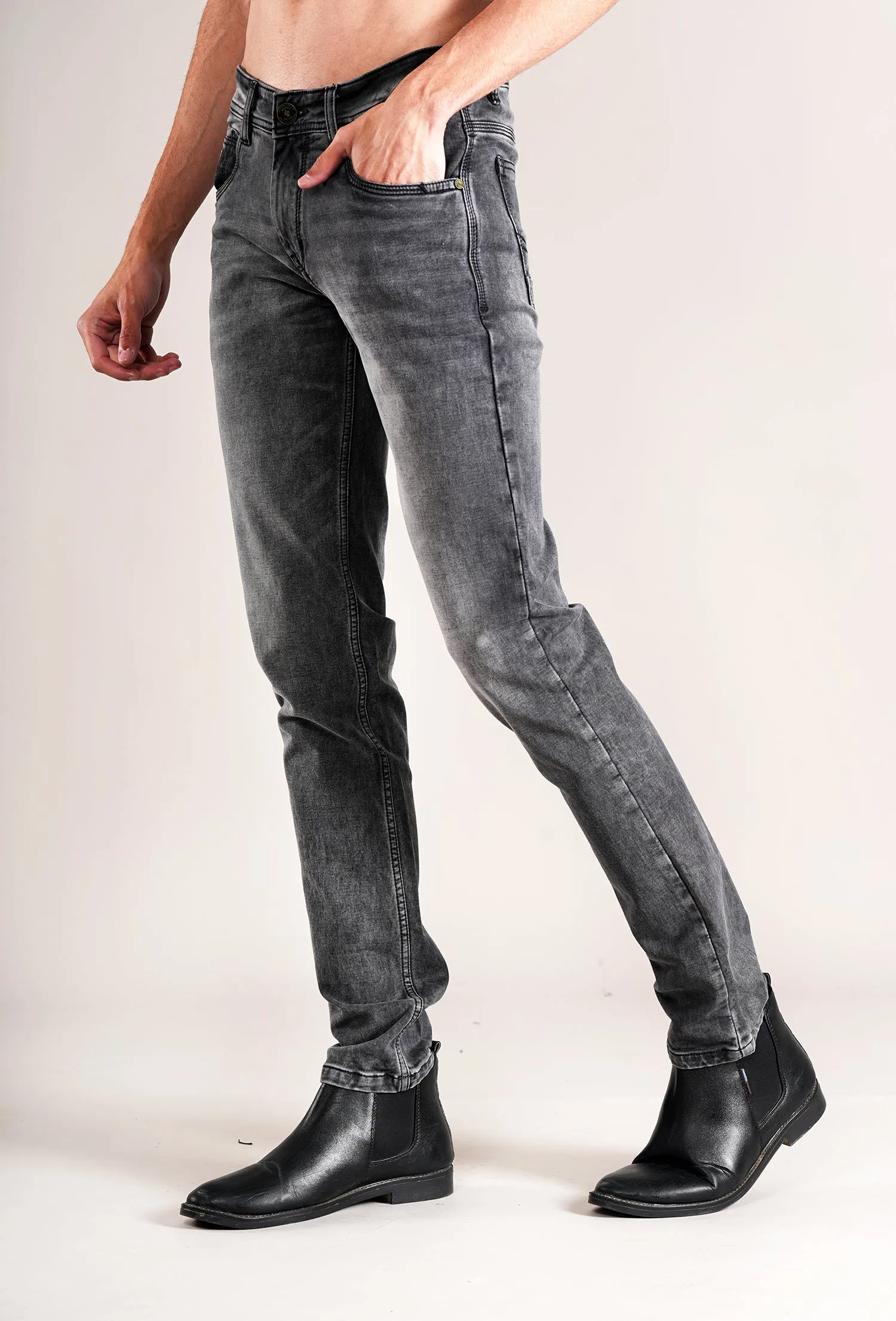 Men's Ultra Narrow Fit Solid Black Jeans