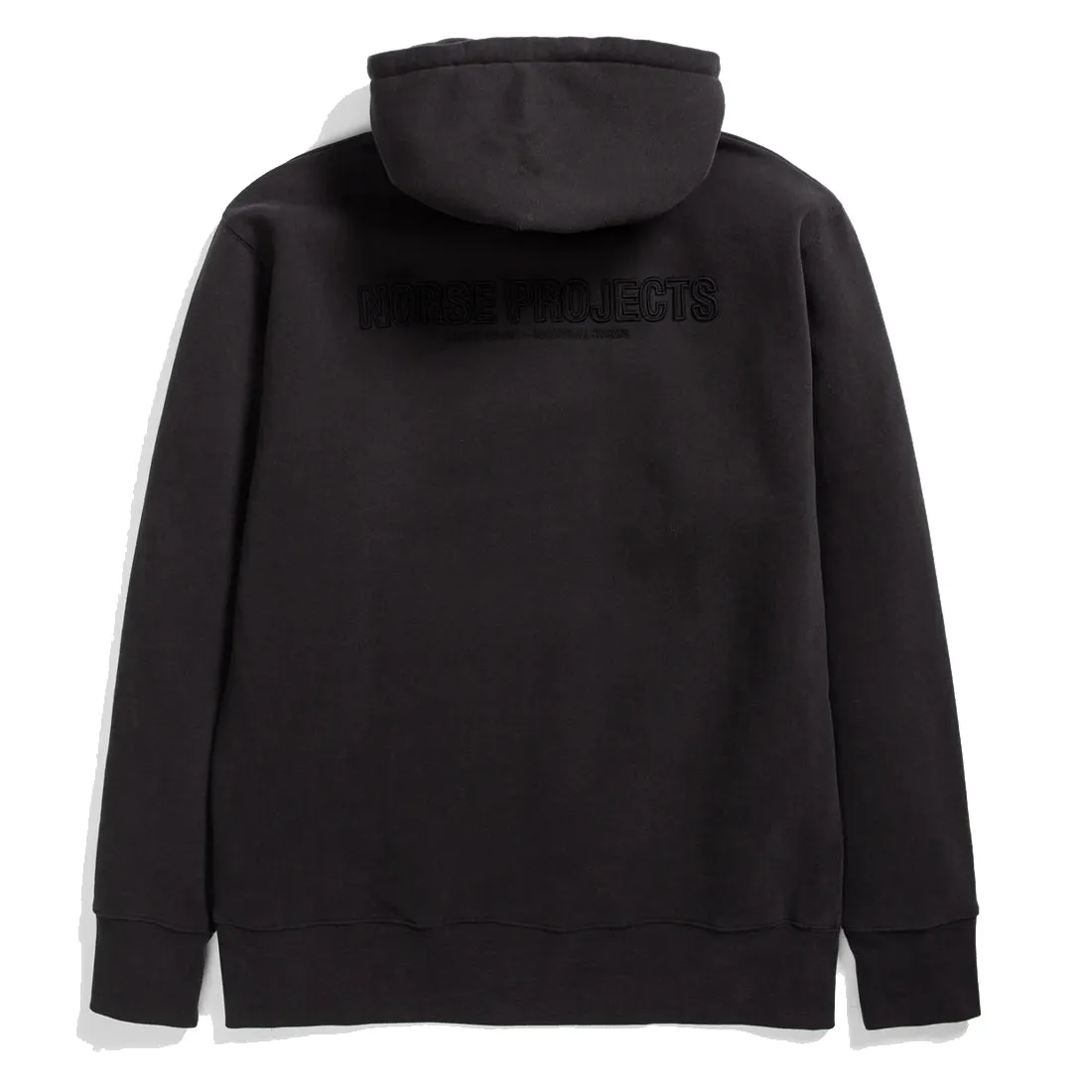 Norse Projects Arne Relaxed Organic Brushed Fleece N Logo Hoodie Black